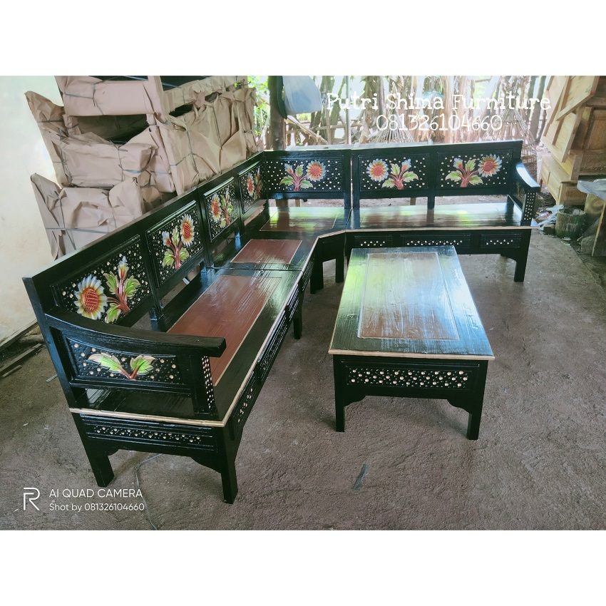 Jual Furniture Kursi Sofa Tamu Model Sudut Minimalis / Kursi Jati ...