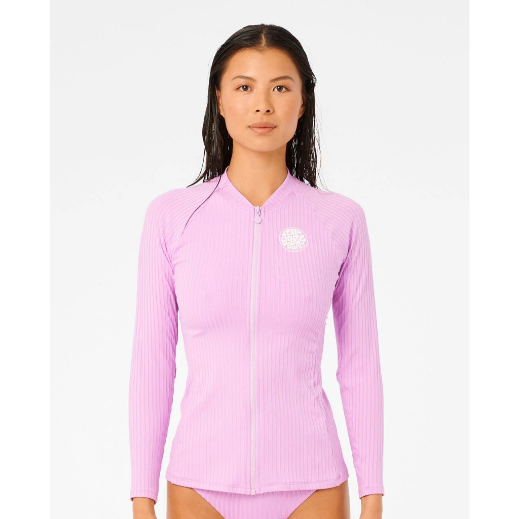 Jual Rip Curl Premium Surf Zip Through Long Sleeve UV Rash Vest Violet ...