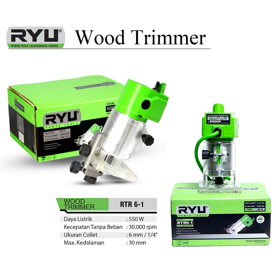 Jual RYU Mesin Router Trimmer Profil Kayu Wood RTR 6 - 1 RTR 6-1 MURAH ...