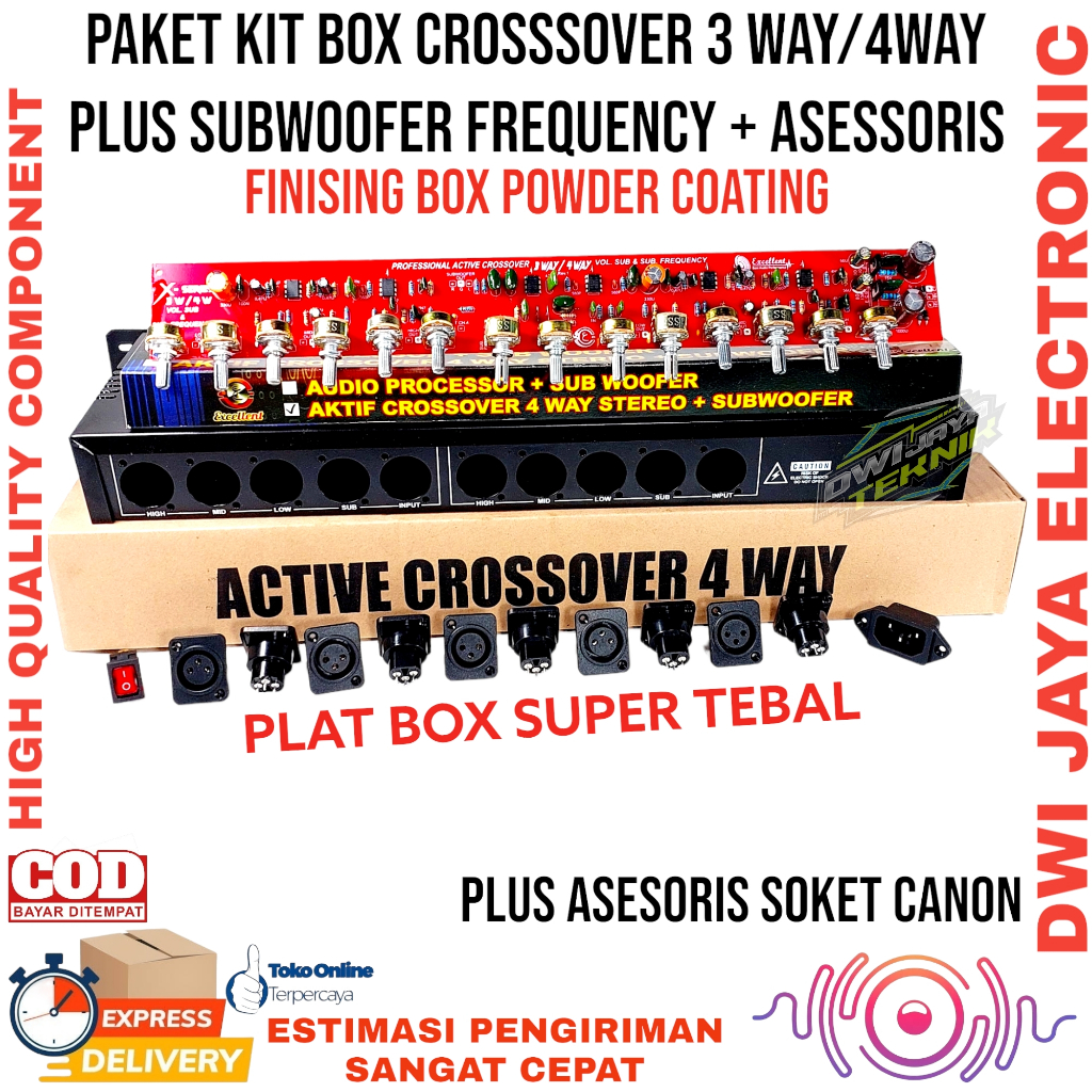 Jual Paket Kit Box Crossover 3way / 4way Plus Subwoofer Frequency ...