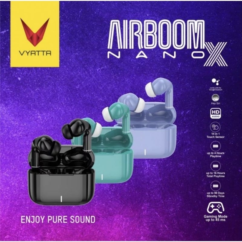 Jual Vyatta Airboom Nano X TWS Earbuds Gaming Mode HD Sound IPX 5 ...