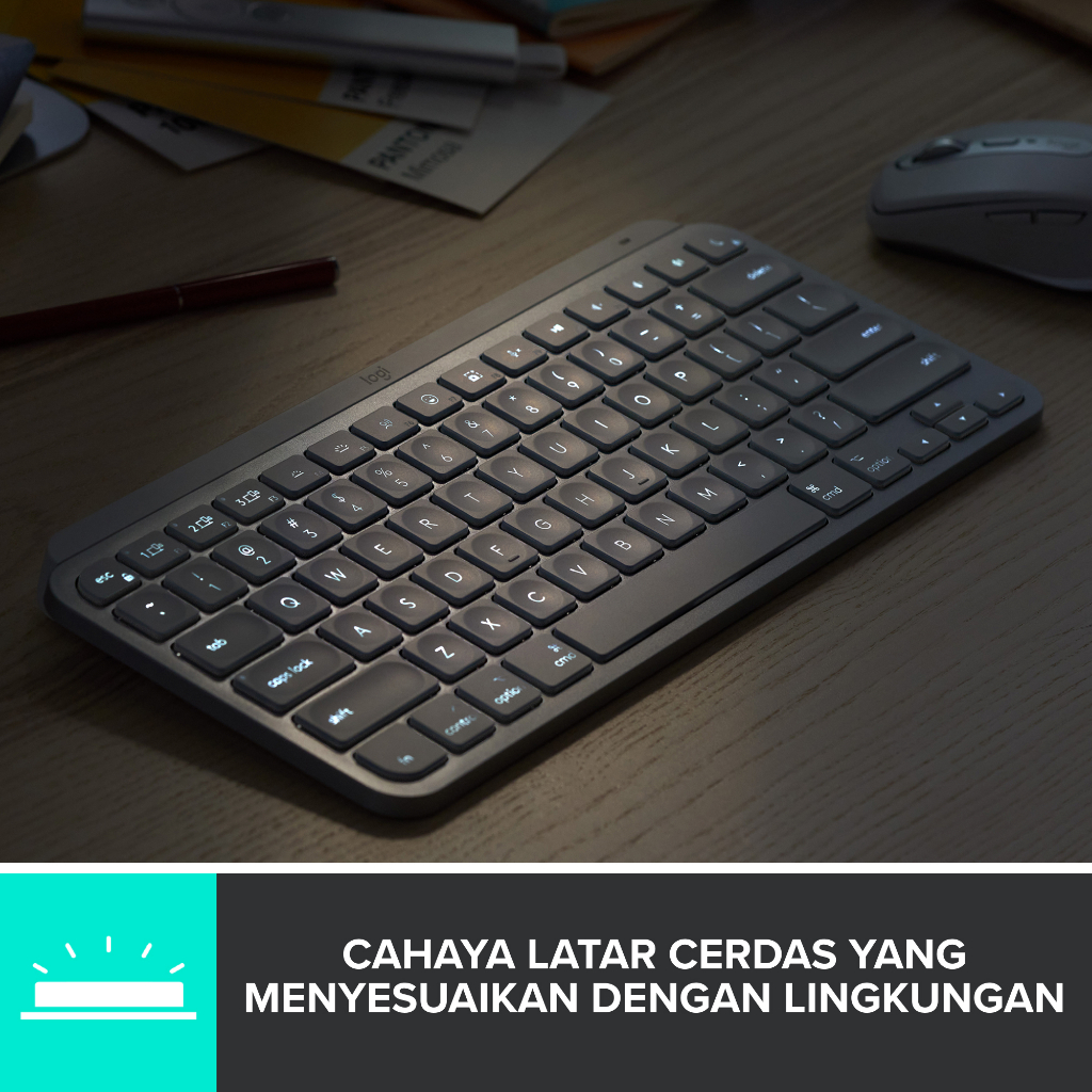 Logitech MX Keys Mini (For Mac) Keyboard Wireless Bluetooth Minimalist Backlit Illuminated for IOS Power Users (9)