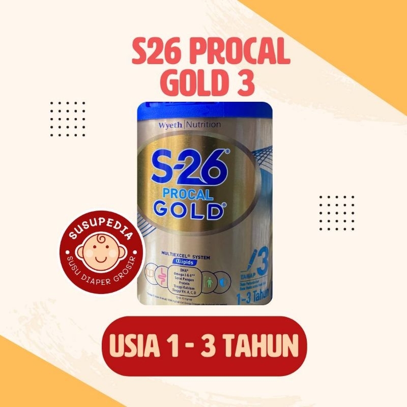 Jual S26 PROCAL GOLD TAHAP 3 900GR S-26 Susu Pertumbuhan anak 1-3 Tahun ...