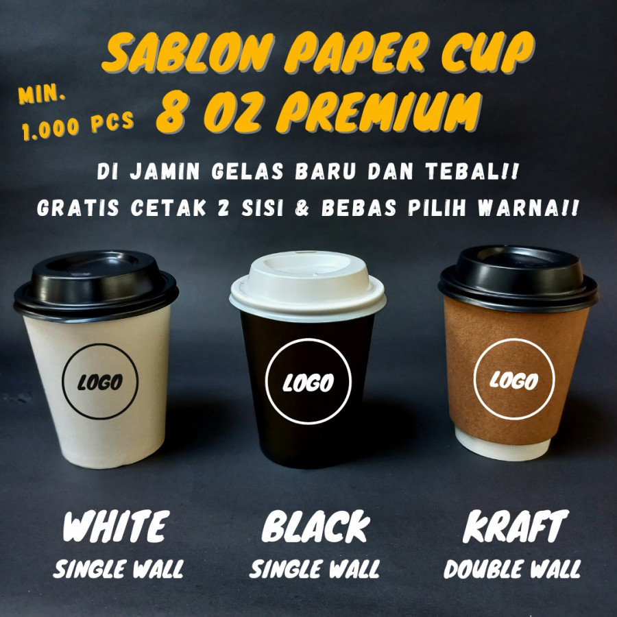 Jual Sablon Gelas Paper Cup Oz Gelas Kopi Gelas Paper Gelas Kecil Gelas Murah Gelas Cafe