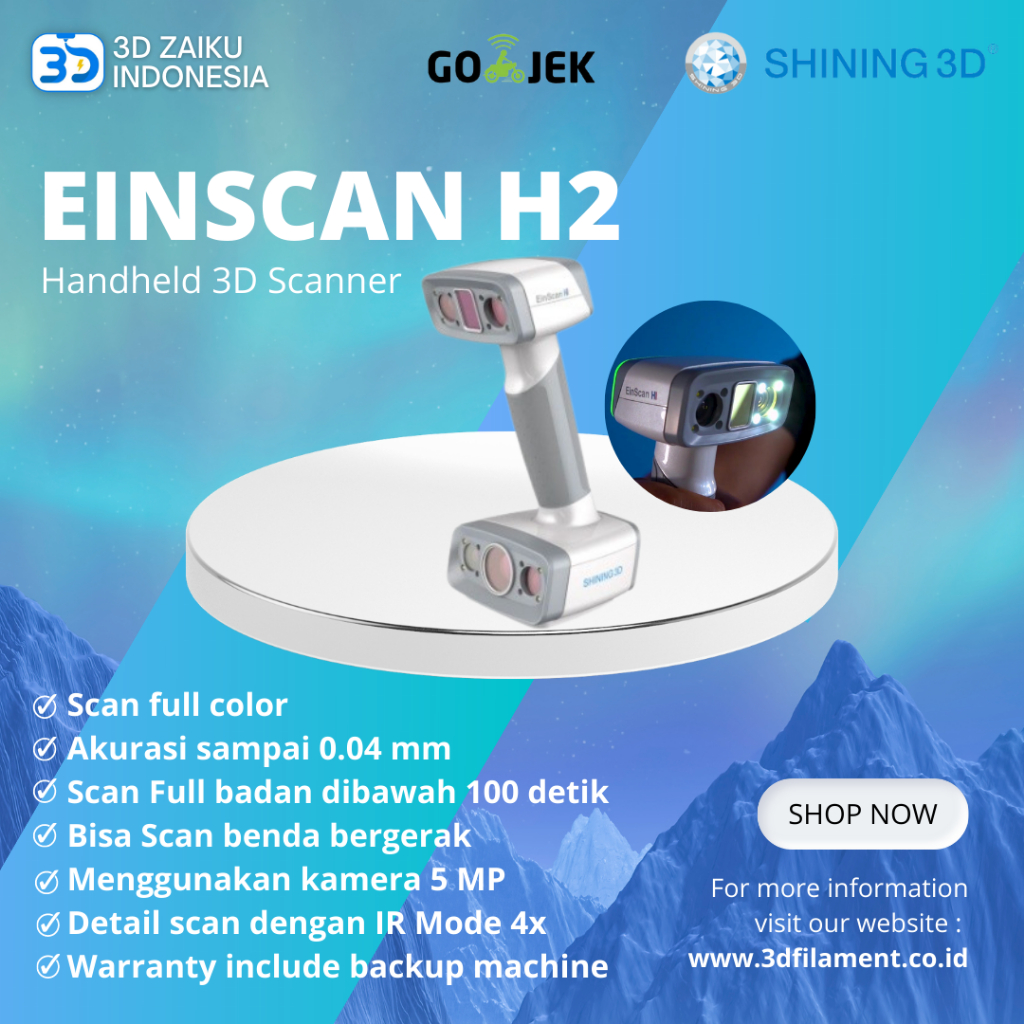 Jual Einscan H2 Handheld 3D Scanner High Detail Fast Scan Speed ...