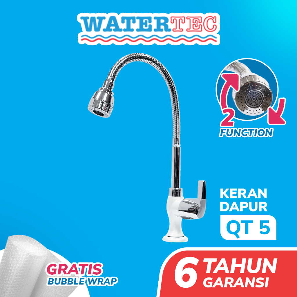 Jual Watertec Keran Dapur Angsa Tanam Meja Flexible Qt Chrome