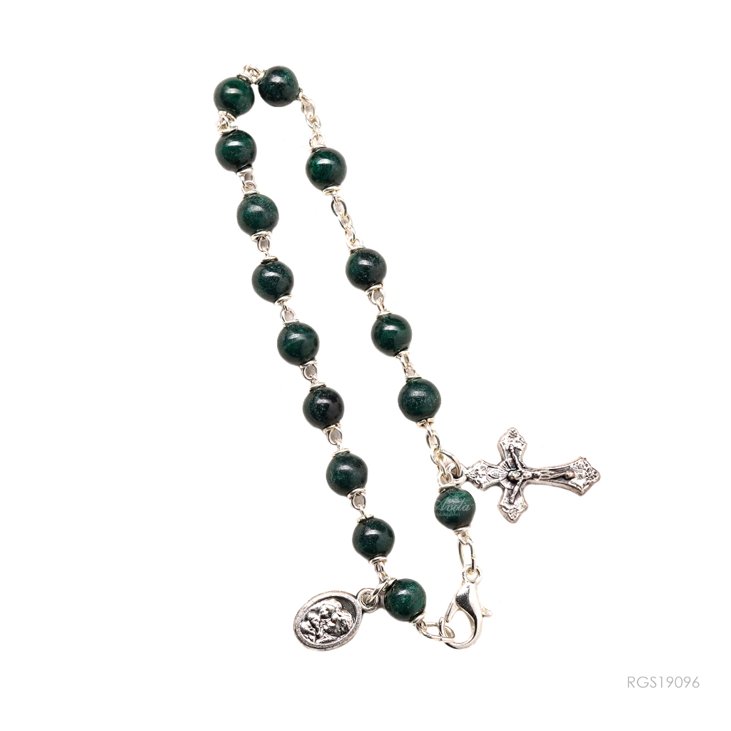 Jual Rosario Gelang Batu* Malachite 6mm Doa Katolik | Shopee Indonesia