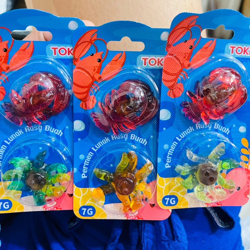 Jual ( SPM7 ) PERMEN JELLY GUMMY ANEKA RASA BUAH BENTUK LOBSTER SPIDER