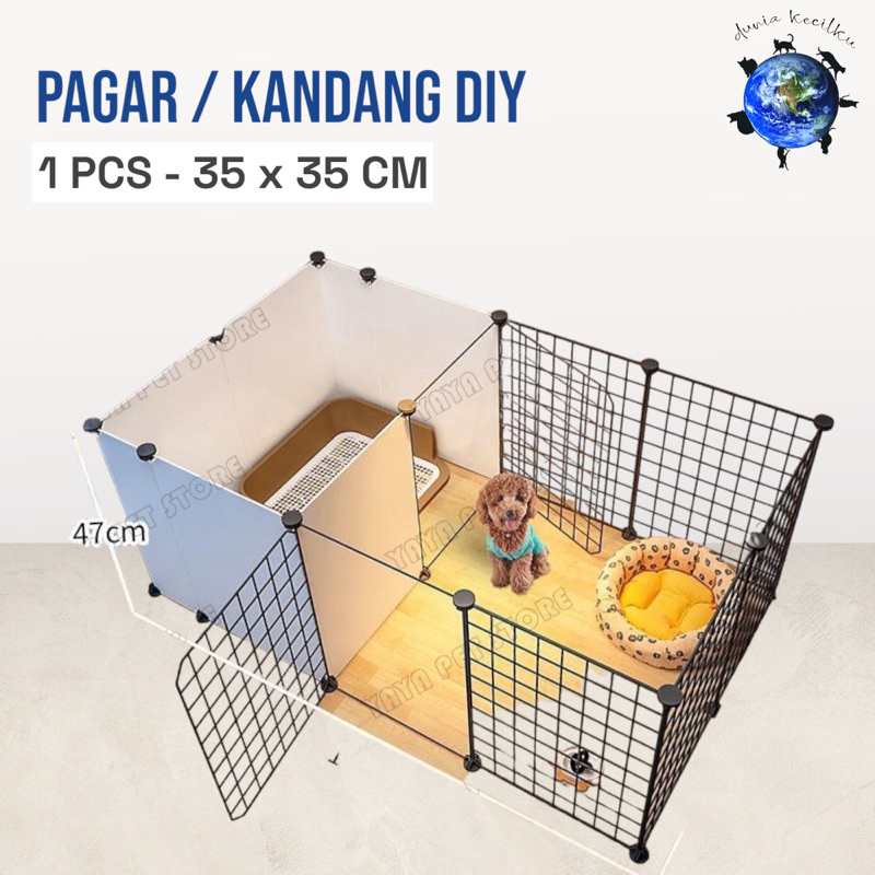 Jual Kandang DIY Pagar Besi Anjing Kucing 35 X 35 CM Shopee Indonesia