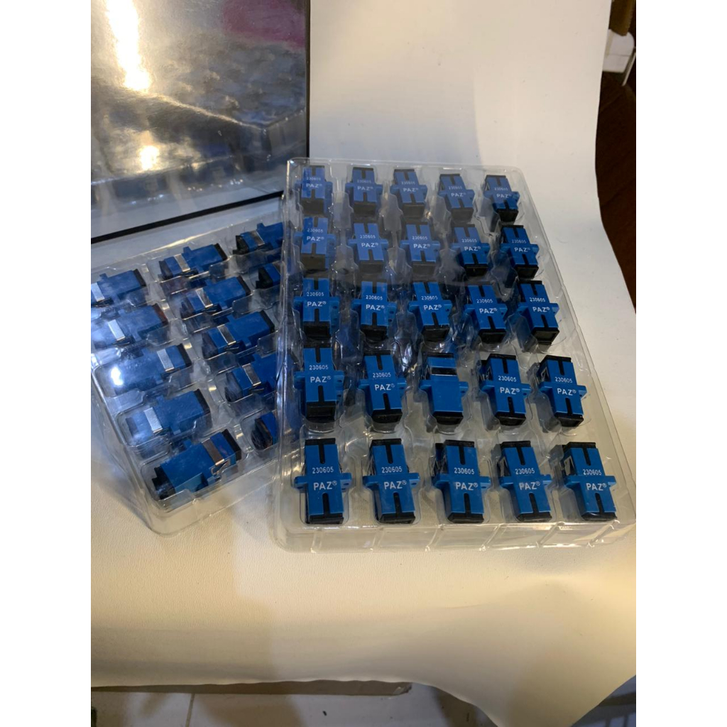 Jual 100 Pcs [𝗛𝗶𝗴𝗵 𝗤𝘂𝗮𝗹𝗶𝘁𝘆] Adapter Fiber Optic SC-UPC merk PAZ ...