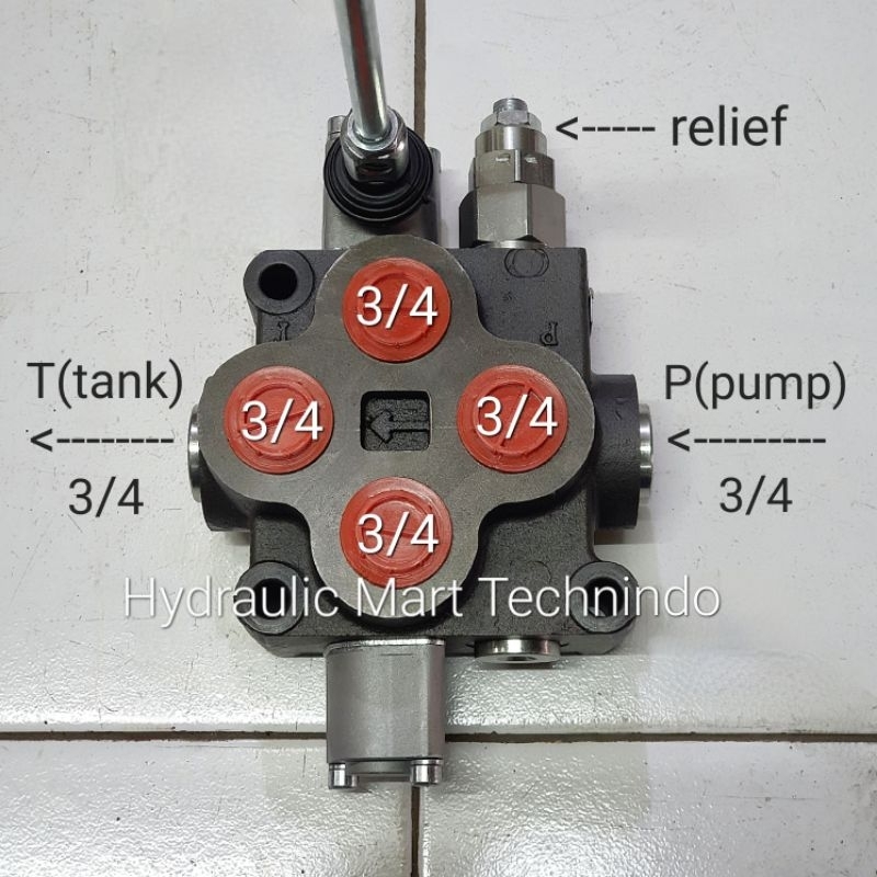 Jual hand control valve hydraulic ZT-L20F-OT 1 tuas spring all port 3/4 ...