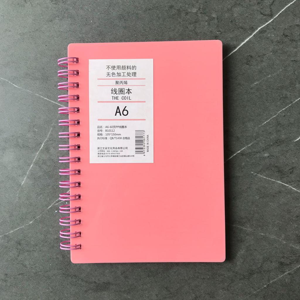 Jual NOTEBOOK A6 SIMPLE BERWARNA SPIRAL BUKU CATATAN LUCU (pink ...