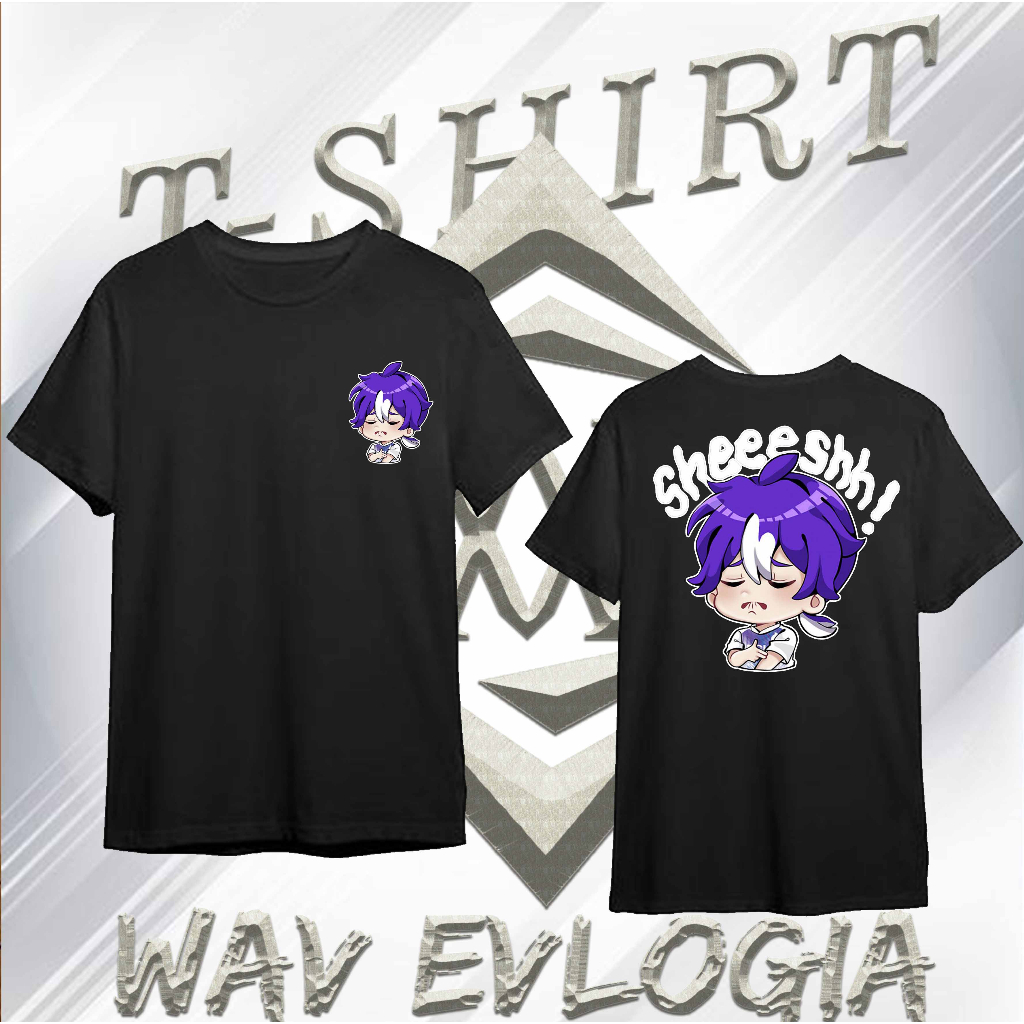 Jual (014) Kaos Distro Fashion Wav Evlogia Motif Sheeeesh Emote Mlbb 