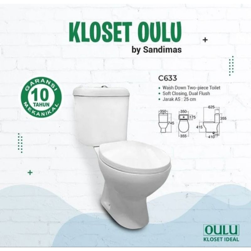 Jual CLOSET DUDUK OULU C633 PUTIH ORIGINAL Shopee Indonesia