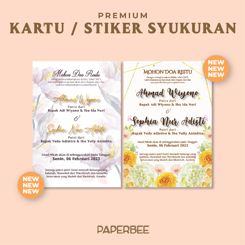 Jual [PART 2] Kartu / Stiker Ucapan Syukur / Tasyukuran Pernikahan ...