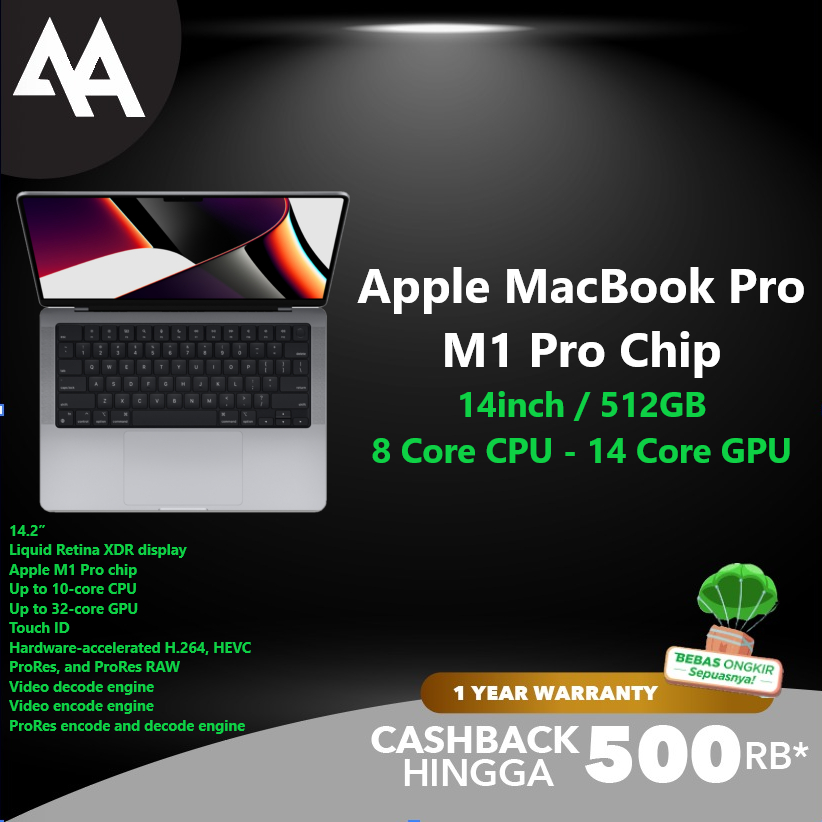 Jual Apple MacBook Pro 2021 M1 Pro Chip 16GB RAM 512GB SSD 14 inch ...