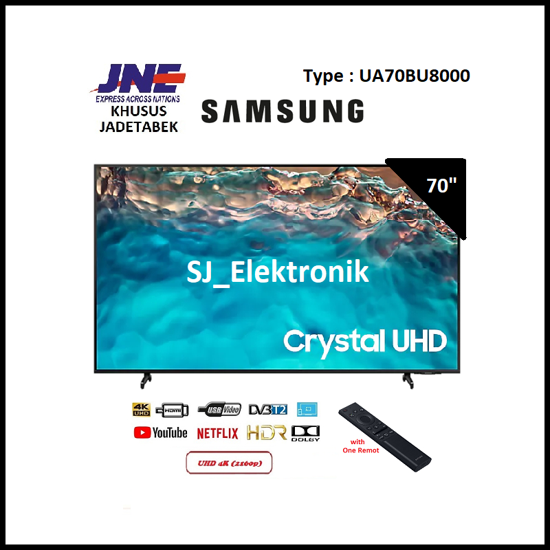 Jual LED TV Samsung 70 Inch UA70BU8000 - 70BU8000 Smart Crystal UHD 4K