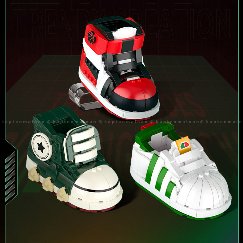 Jual Famous Sneaker Shoes Pen Holder Block Series / Mainan Blok Sepatu Brick Edukatif Cocok