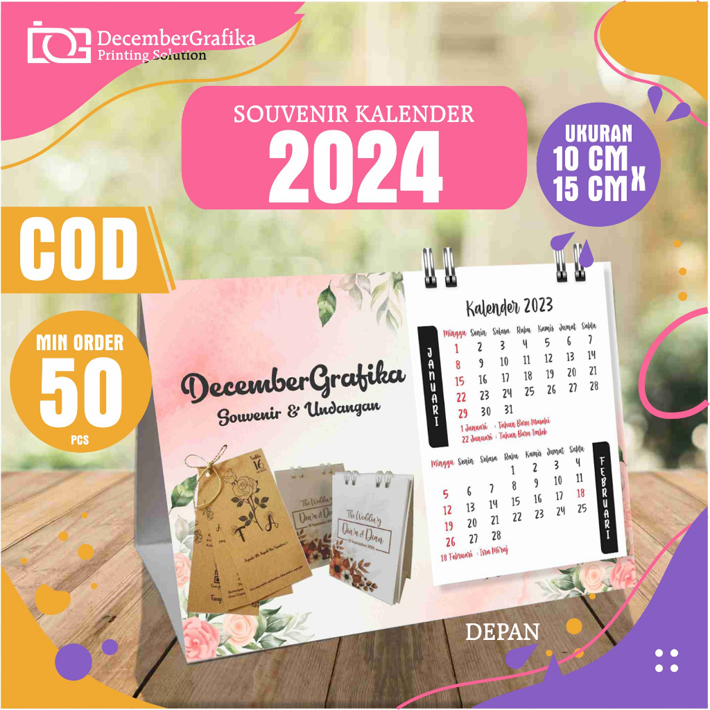 Jual Souvenir Kalender 2024 CUSTOM DESAIN SUKA SUKA (MINIMAL ORDER ...