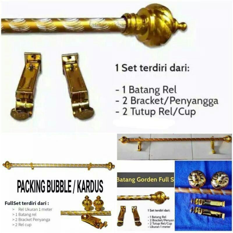 Jual (INSTAN)FULL SET BESI GORDEN/ BATANG/TIANG/RELL GORDEN UKURAN 1M ...