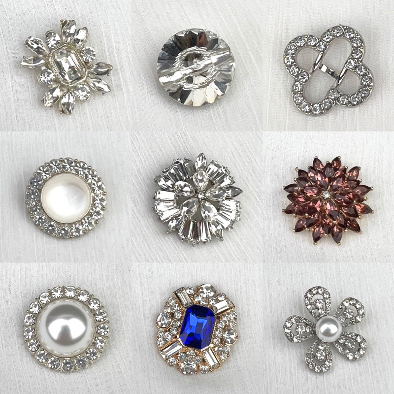 Jual Kancing Rhinestone Mutiara Diamond Mewah | Kancing Payet Unik ...