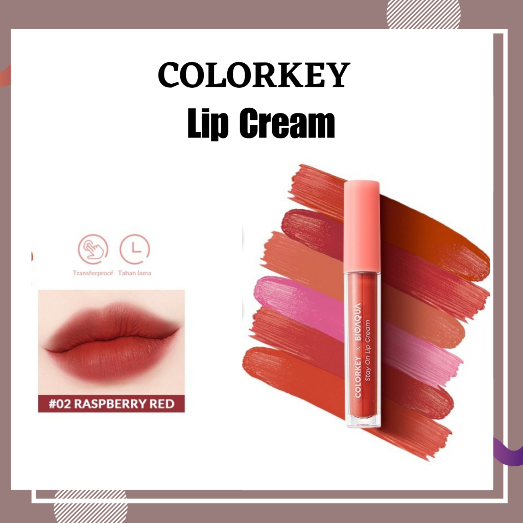 Jual Colorkey X Bioaqua Stay On Lip Cream | 24 Jam Tahan Lama | Shopee ...