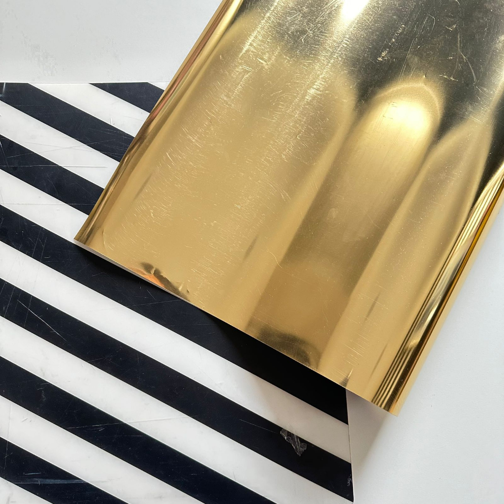 Jual Polyflex PU Gold Metal korea original garment plus / warna gold ...