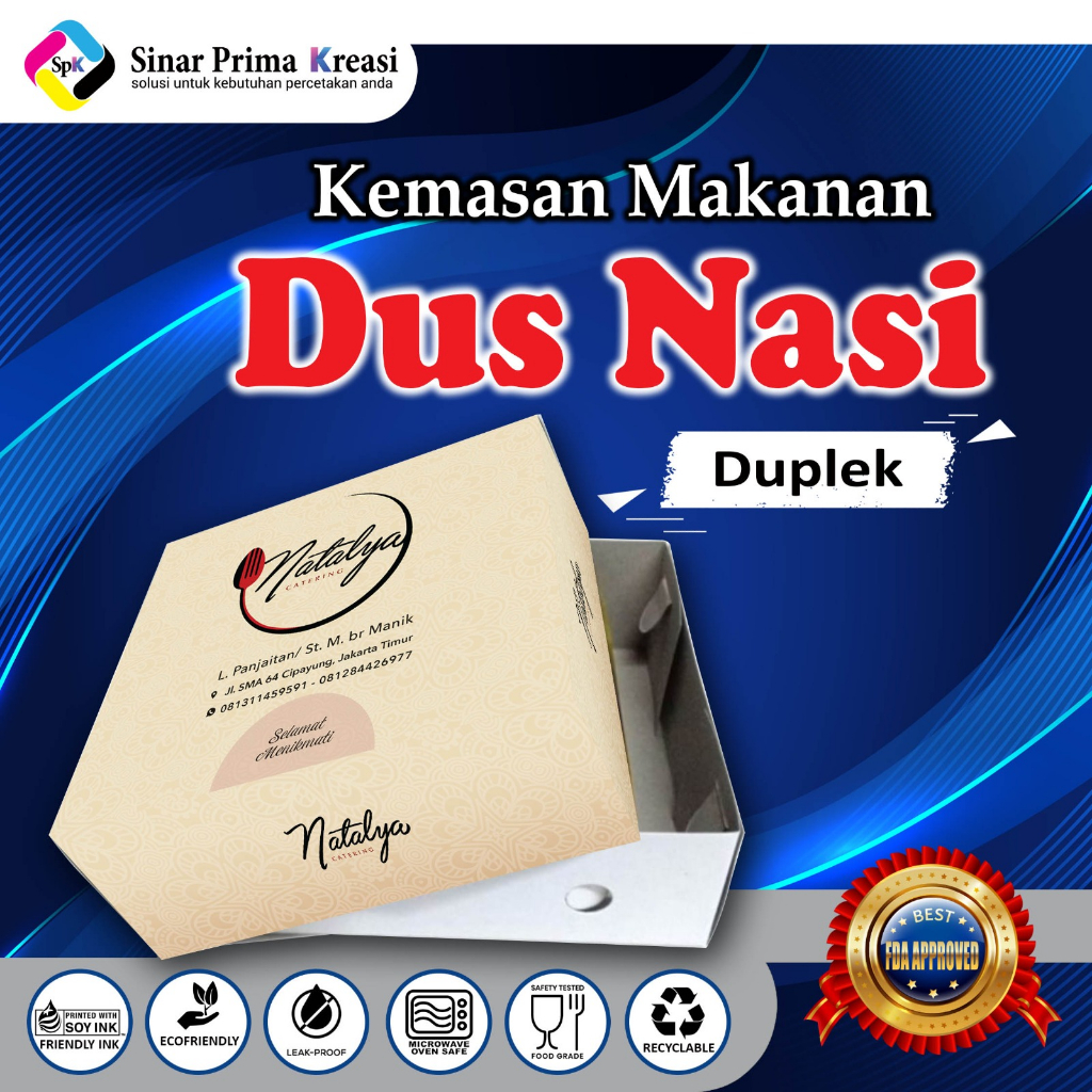 Jual Cetak Custom Dus Box Kotak Nasi Catering Ukuran X Full