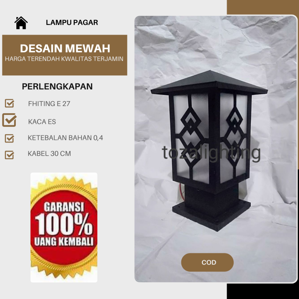 Jual lampu pilar pagar taman ruangan minimalis listrik | Shopee Indonesia