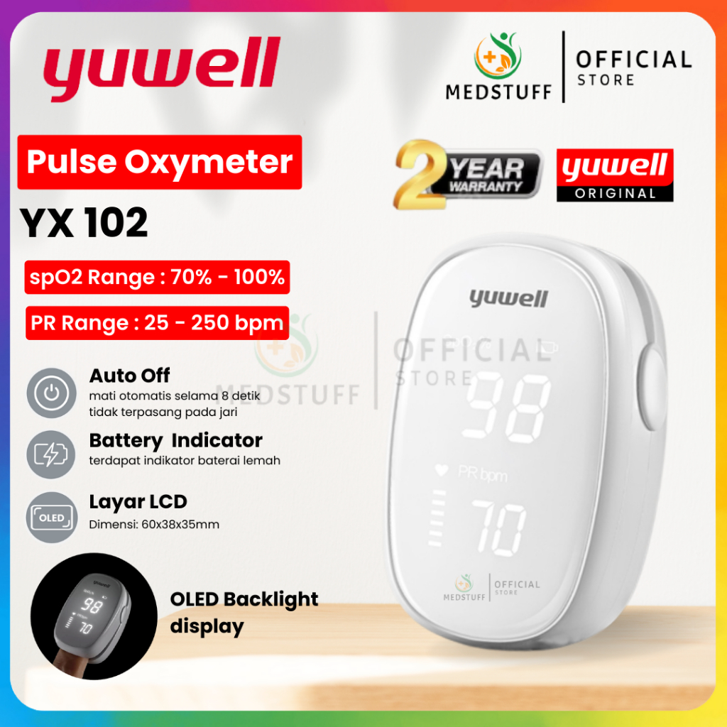 Jual YUWELL Pulse Oxymeter YX102 Alat Saturasi Oksigen Pulse Oximeter Shopee Indonesia
