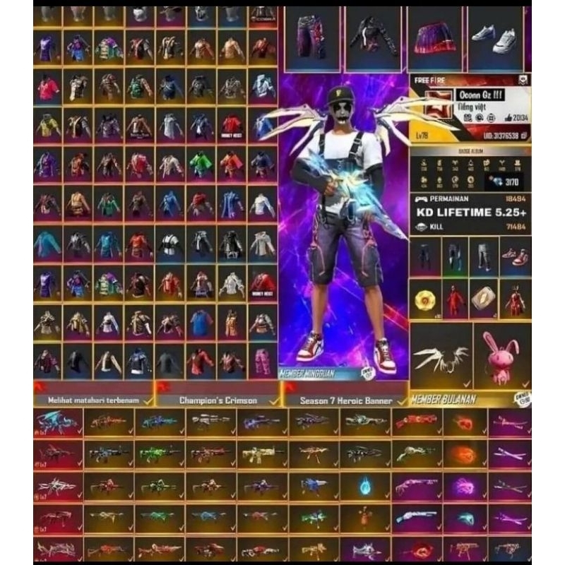 Jual jual akun free fire Shopee Indonesia