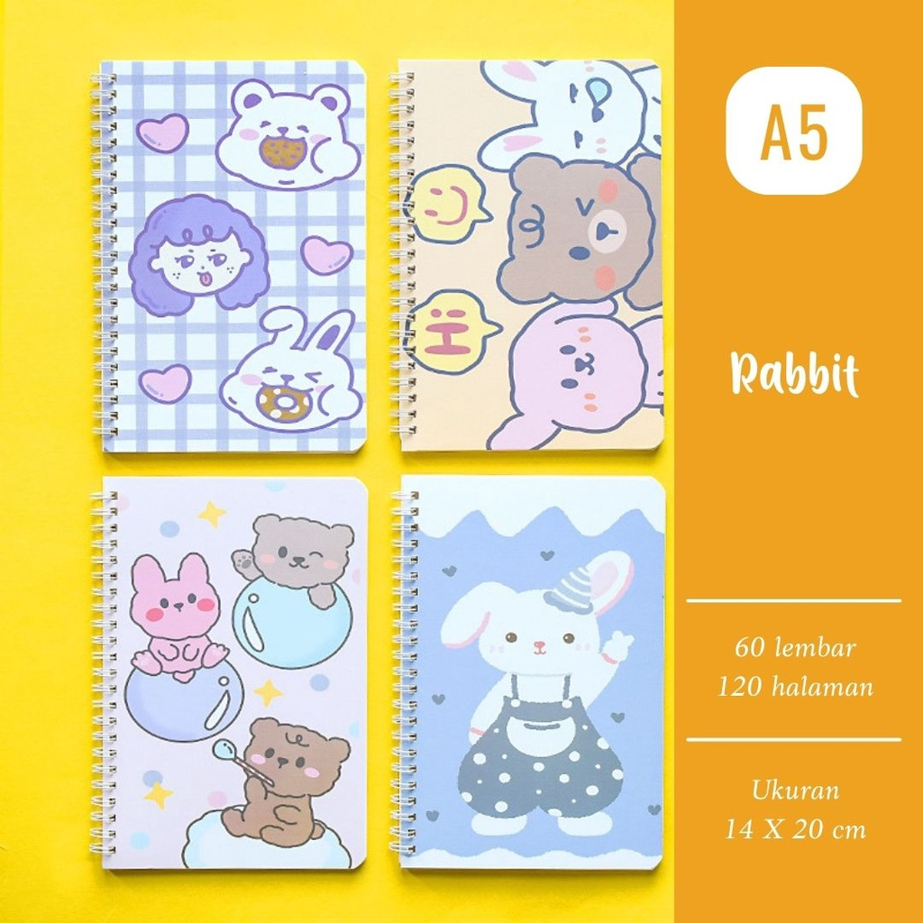 Jual Buku Catatan / Ruled Notebook MOKA MK-5015 A5 Rabbit | Shopee ...
