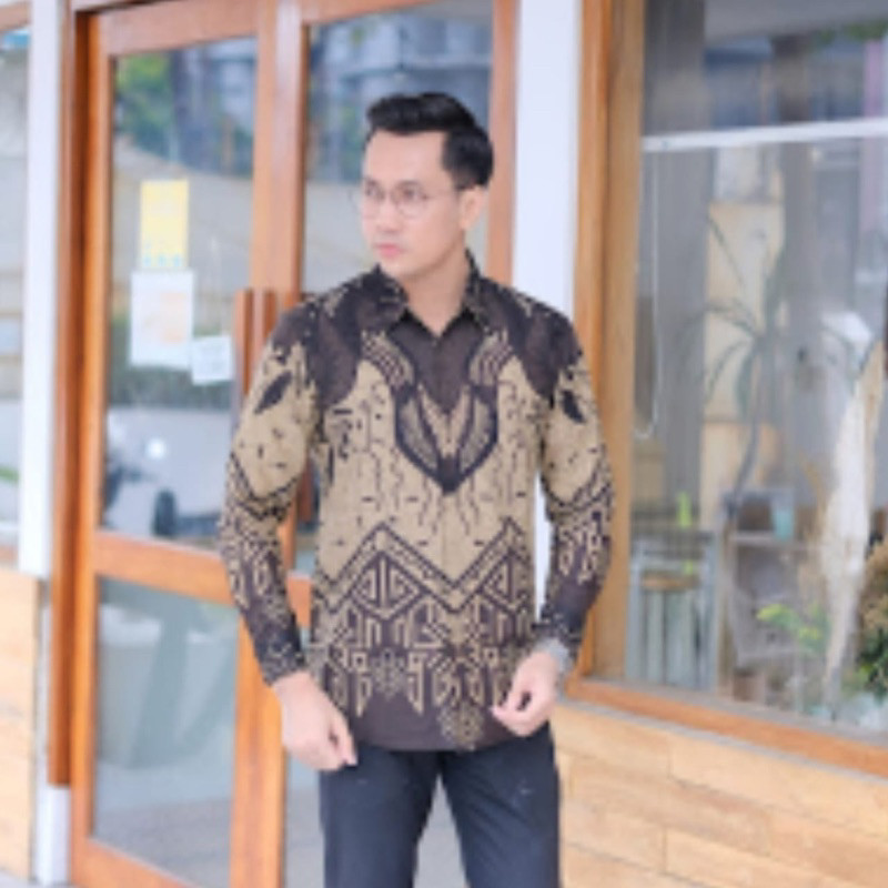 Jual Mahkota Andalas Atasan Hem Kemeja Baju Batik Pria Lengan Panjang