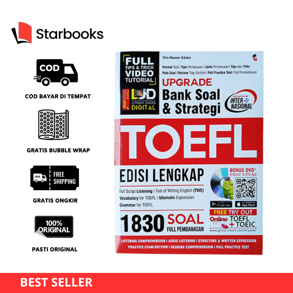 Jual BUKU TES TOEFL ETS BAHASA INGGRIS UPGRADE BANK SOAL DAN STRATEGI ...