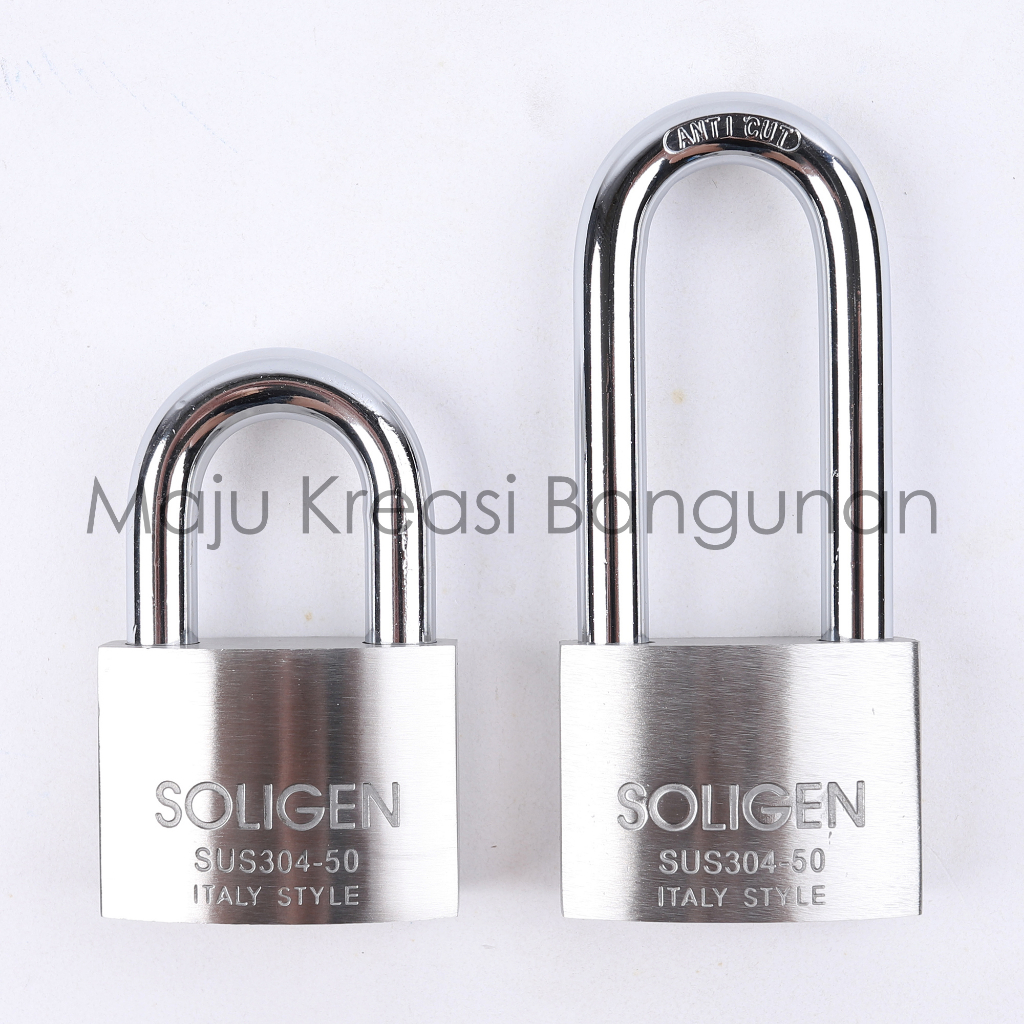 Jual Gembok Stainless Steel 304 SOLIGEN 50mm Kunci Komputer Panjang ...