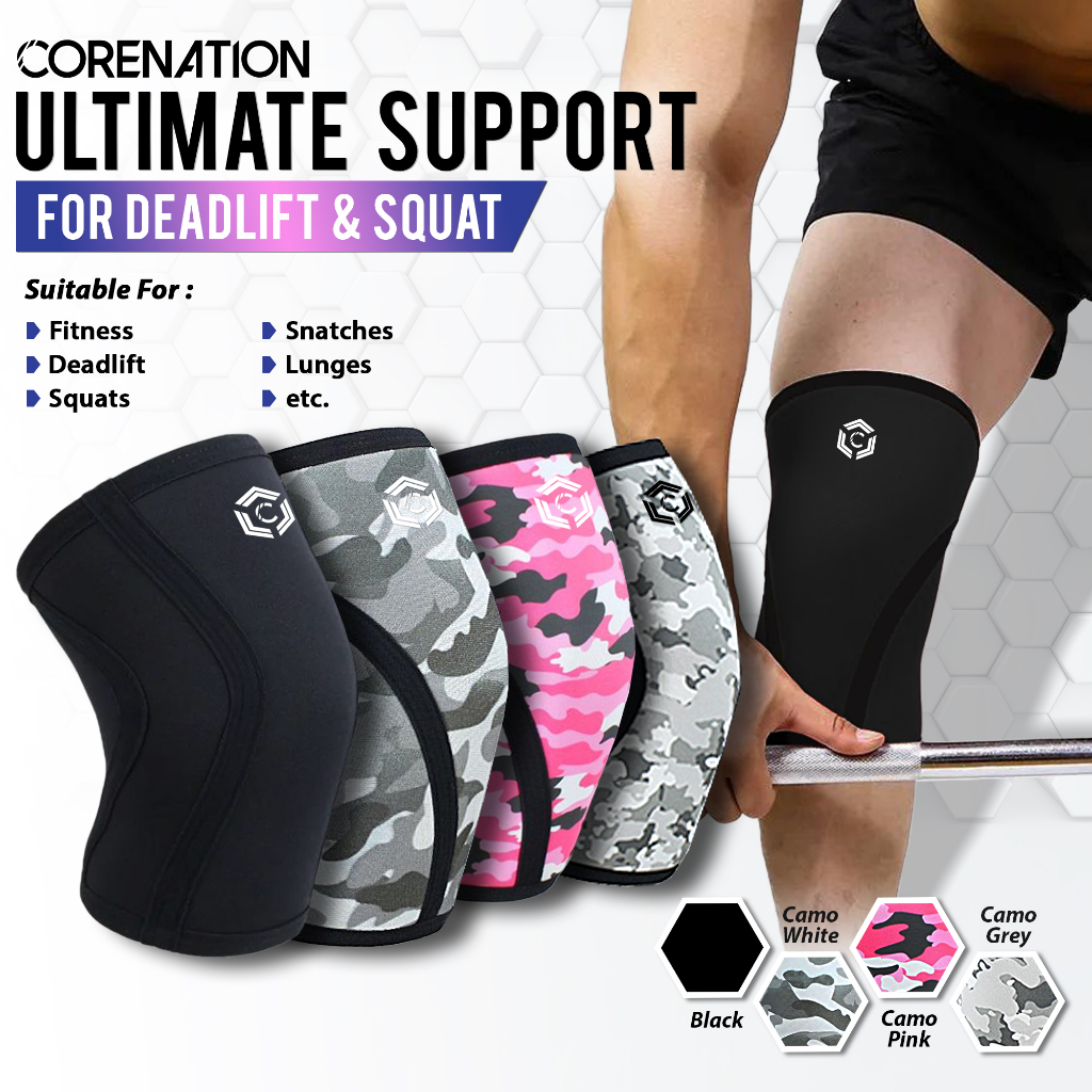 Jual CoreNation Premium Knee Sleeves Powerlifting Fitness Sleeve Wrap ...