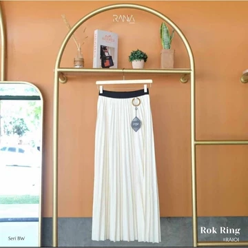 Rok Plisket Rania Zr Premium Skirt Wanita Korean Maxi Panjang Plisket Payung Mayung Pinggang