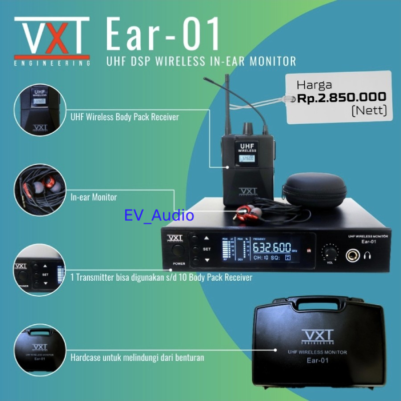 Jual EAR Monitor VXT EAR 01 / IN EAR Monitor VXT EAR 01 Wireless ...