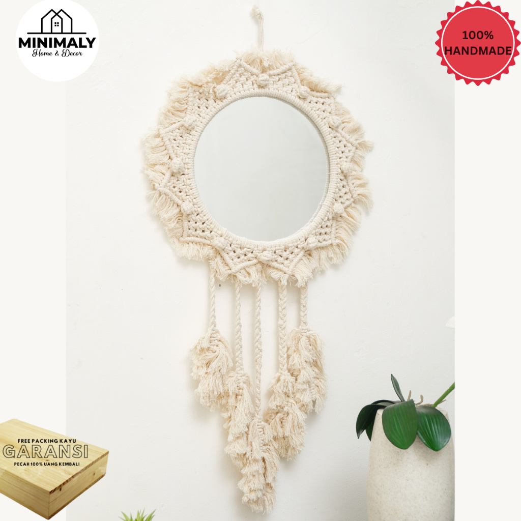 Jual Minimaly03 Cermin Aesthetic Macrame Rumbai (CM06-CM07) Cermin ...