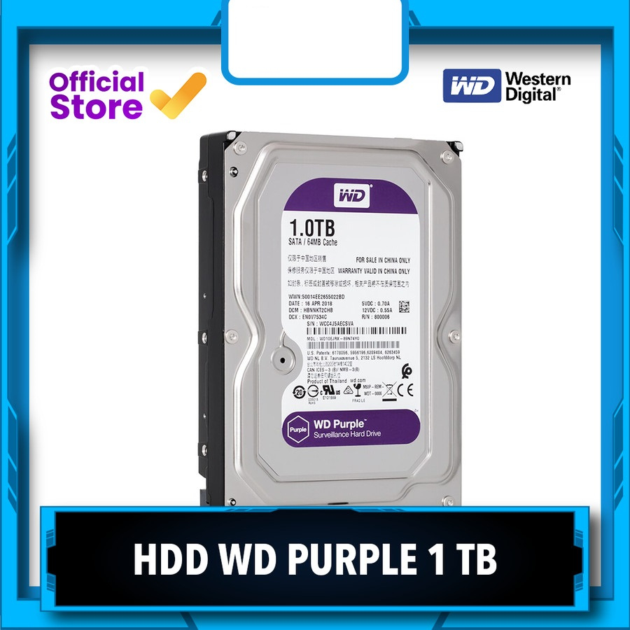 Jual Harddisk WD Purple 1 TB / HDD Western Digital 1TB Garansi 1