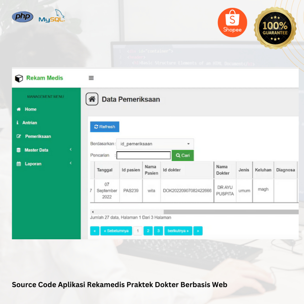 Jual Source Code Aplikasi Rekamedis Praktek Dokter Berbasis Web ...