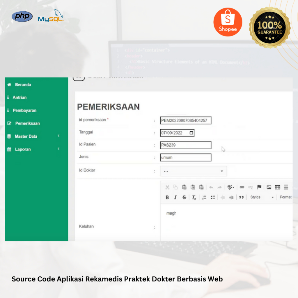 Jual Source Code Aplikasi Rekamedis Praktek Dokter Berbasis Web ...