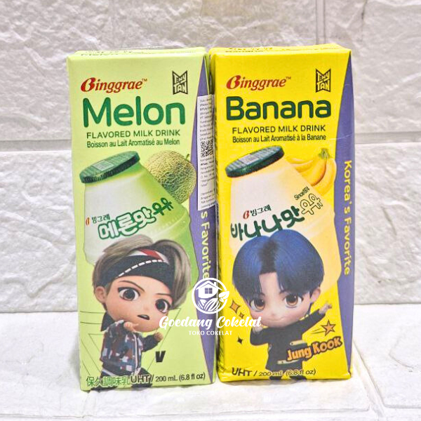 Jual Binggrae Flavored Milk ( Banana / Lychee & Peach / Strawberry ...