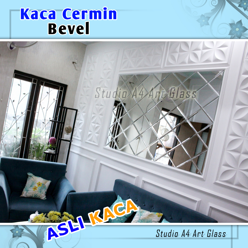 Jual Cermin Bevel Custom X Cm Tebal Mili Bevel Cm Kaca Custom