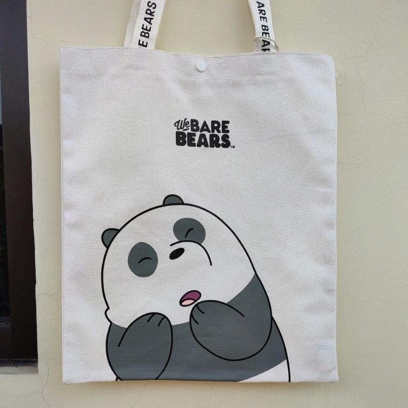 We Bare Bears Tote Bag Miniso Kanvas Miniso Bags Miniso We Bare