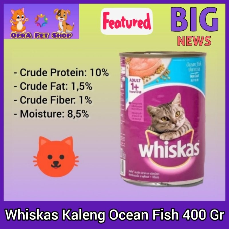 Jual Makanan Kucing Basah Whiskas Kaleng Ocean Fish Gr Shopee