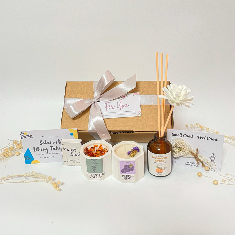 Jual Hampers Reed Diffuser & Concrete Scented Candle by DCANDLE Kado