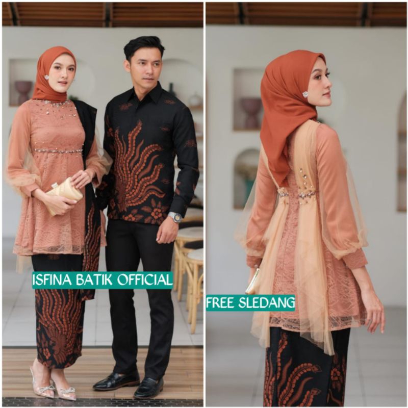 Jual Couple Kebaya Modern Baju Wisuda Tunangan Lamaran Terbaru Baju Batik Brokat Couple Nadine