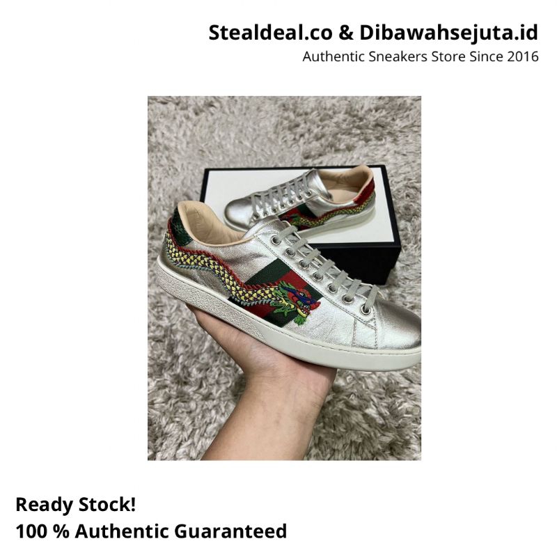 Gucci silver sales dragon sneakers