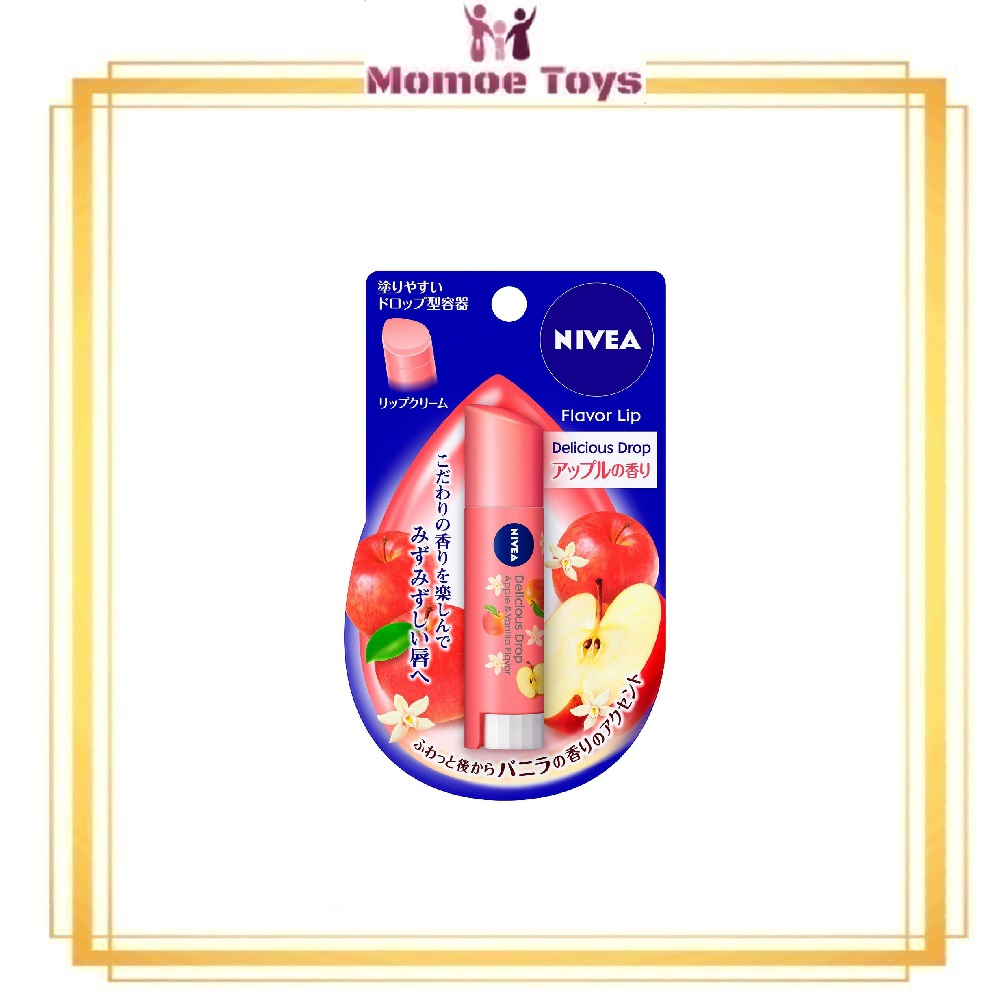 Jual Nivea Flavor Delicious Drop Lip Balm Peach/Apple Original Japan
